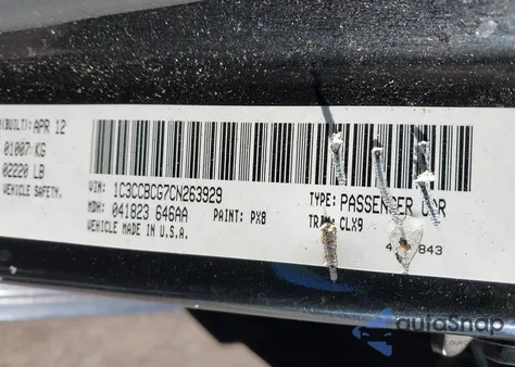 2012 Chrysler 200 Limited z USA, uszkodzony, nr VIN 1C3CCBCG7CN263929